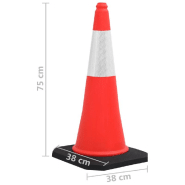 Vidaxl cônes de signalisation réfléchissants à base lourde 10 pcs 75cm 150944_3
