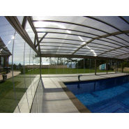 Abri piscine haut propre et transparent - GALAXIAS - Portes coulissantes vitrées et structure aluminium haute qualité_3