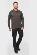 Sweat-shirt col polo homme - Réf: WK4000 - 80% coton, 20% polyester - Lavable à 60°C_3