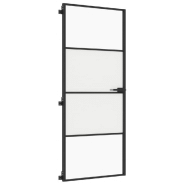 Vidaxl porte intérieure mince noir 83x201,5 cm verre trempé aluminium 155118_3