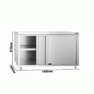 Meuble bas inox central P 700 mm avec portes -_3