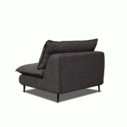 Fauteuil lit convertible express Lisbonne - 70 cm - sommier à lattes RENATONISI - matelas 13 cm - tissu tweed anthracite chiné_3