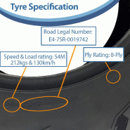27x9.00R14 ATV Tyre 225/70R14 OBOR Lynx 8ply WL15 E-Marked Road Legal 54M 212kgs_3