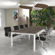 Table de reunion tempo 8-10 personnes - MOBEL LINEA - blanc 9010, 300, chêne grisé_3