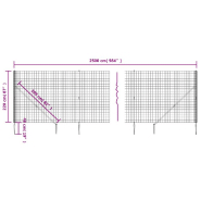 Vidaxl clôture en treillis métallique et piquet d'ancrage vert 2,2x25m 154127_3