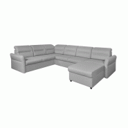 Canapé panoramique modulable convertible avec coffre Garden - tissu gris - 331 cm x 256 cm_3
