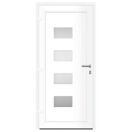 Vidaxl porte d'entrée blanc 100x210 cm aluminium et pvc 3157066_3
