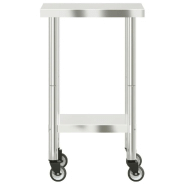 Vidaxl table de travail de cuisine avec roues 55x55x85 cm inox 376462_3