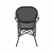 Tango - Fauteuil de bistrot en tissu wengé-noir mesh_3