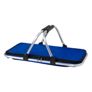 Glacière pique-nique - panier pliable en aluminium avec poignées rembourrées - polyester 600D - couleur bleue_3