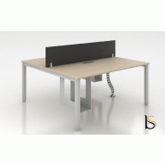 Bench 2 personnes Tempo - Mobel linea - Blanc 9010, 120, Acacia clair, Fixe_3