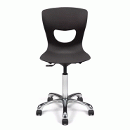 Chaise de bureau sur roullettes So Tivoli - P07, Placet d'assise tissu gris, Sans_3