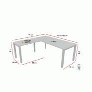 Bureau d'angle Tempo - Mobel Linea. - 160, Alu, Acacia foncé, Oui_3