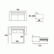 Canapé convertible hôtellerie Divano - Matelas Excellence Literie 16 cm - Sommier à lattes 160x197 cm - Microfibre Bordeaux - Renatonisi_3