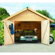 Garage Karibu avec porte de service verrouillable et pratique