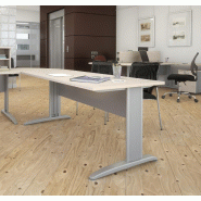 Bureau individuel Tono, pieds métal - Mobel Linea - 80, Acacia clair_3