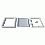 Hublot carré - MPM - en PVC blanc avec vitre plexi transparent ou granité - Dimensions extérieures 290 x 290 mm_3