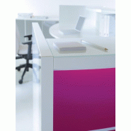 Bureau d'accueil Valde en forme de vague version haute - MDD - Blanc, Fushia brillant, Droite_3