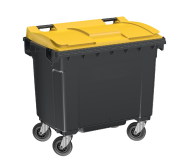 Conteneur 770 L Frontal - Fabrication Française - Bac roulant PEHD injecté - Norme EN 840 - 4 roues 160 mm dont 2 freinées_3