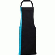 Tablier long à bavette bicolore - plusieurs coloris disponibles - modèle PR162 - polyester et coton twill_3