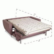 Canapé convertible express 140 cm Titan - Matelas 14 cm en tissu gris avec système d'ouverture rapide_3