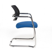 Fauteuil de Réunion ou Visiteur Yan - Dossier Résille - Piétement Luge Gris Alu - Empilable - Référence 7975 FR104_3