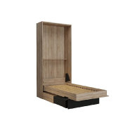 Lit escamotable style industriel KEY  SOFA chêne 90*200 cm Canapé Tiroirs Marron_3