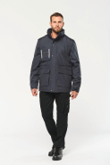 Parka workwear manches amovibles homme - Réf: WK6106 - 100% polyester ripstop - Bandes réfléchissantes_3