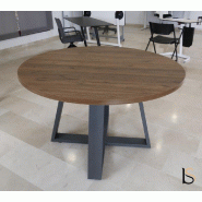 Table de réunion ronde Pyramid - 120, Anthracite, Hêtre_3