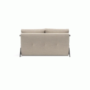 Innovation Living - Canapé design Cubed 02 Chrome convertible 140x200 cm - Tissu Blida gris sable_3