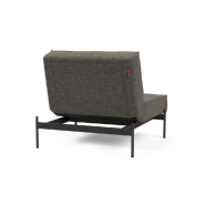 Innovation Living - Fauteuil design Splitback convertible lit 90x115 cm - Flashtex Dark Grey - Pieds acier noir mat_3