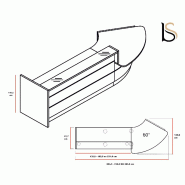 Banque d'accueil lumineuse Valde - MDD - Blanc, Blanc brillant, Droite, 284_3