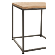 Table gigogne Small BOZA - Bois naturel massif et métal - Style industriel design_3