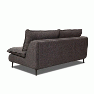 Canapé lit compact 3/4 places LISBONNE 160cm - Sommier à lattes - Matelas 13cm - Tissu tweed anthracite chiné_3