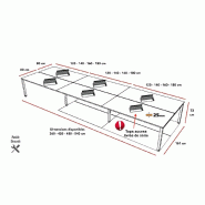 Bureau 6 personnes Tempo - Mobel linea - Blanc 9010, Blanc, 540_3