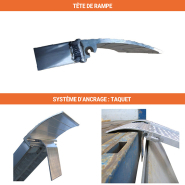 Rampe de chargement striée avec rebords - Charge maximale 3T (3000 kg) - Réf M074/20U - Aluminium - Longueur 2000 mm_3
