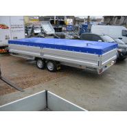 Remorque plateau Humbaur HT 256225 GR - 2 essieux - ridelles alu - roues dessous_3
