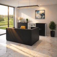 Banque d'accueil d'angle Delta Plus - Mobel Linea - 244, Droite, Noir_0