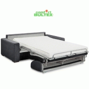 Canapé convertible express VOLOUTO - Matelas Comfort BULTEX® 140x195cm - Velours gris - Épaisseur 16cm_3