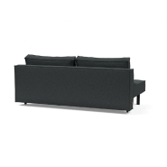 Canapé design convertible SLY - Innovation Living - Lit 140x200 cm - Pieds métal noir - Tissu bouclé Black Raven_3
