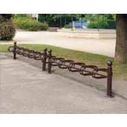 Support Vélos Province - Module 3 ou 6 places - Structure en acier avec pommeaux au choix - City, Agora, Boule, Inox brossé_3