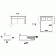Canapé convertible Excellence 2-3 places - 120 cm - Sommier à lattes RENATONISI - Microfibre taupe - Matelas memory 18 cm inclus_3