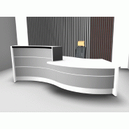 Comptoir d'accueil Valde forme vague avec accès PMR - MDD - Gris brillant, Droite_3