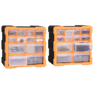 Vidaxl organisateurs multi-tiroirs avec 12 tiroirs 2 pcs 26,5x16x26 cm 147581_3