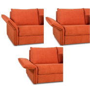Canapé convertible express HOR 120x190 cm - Manchettes réglables - Tissu personnalisable - Matelas 13 cm_3