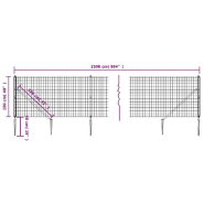 Vidaxl clôture en treillis métallique et piquet d'ancrage vert 1x25 m 154105_3