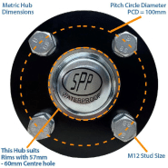 22x11.00-8 Knobby ATV Quad Trailer Kit Wheels, 40x40 Axles Load Capacity 310kgs_3