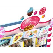 Fronton en métal - meuble présentoir PLV Seiller - support publicitaire stratégique_3