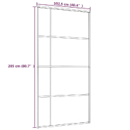 Vidaxl porte coulissante verre esg dépoli aluminium 102,5x205 cm blanc 151689_3