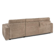 Canapé d'angle convertible EXPRESS DREAMER - Matelas 16 cm - Velours côtelé caramel - 292 cm avec méridienne modulable_3